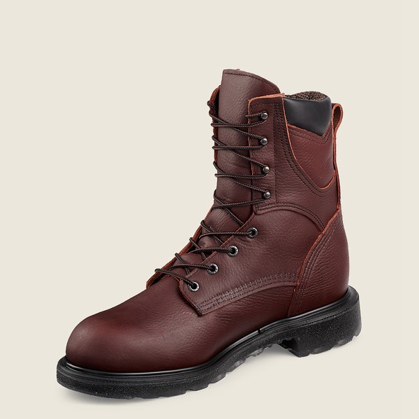 Mens Red Wing Supersole® 2.0 - 8-inch Waterproof Soft Toe - Work Boots Burgundy - WDO103986